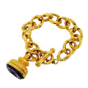 CHANEL Blue Logo Charm Bracelet